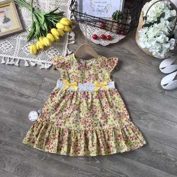 Váy hoa bé gái ren eo  đuôi cá